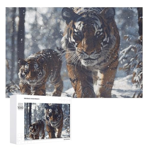 1000 PCS Jigsaw Puzzles Walking in Snow Puzzles Personalized Puzzle for Adults Wooden Puzzle Custom Puzzles from Photos Picture Puzzle Classic Jigsaw Puzzle for Wedding Birthday Valentine's Day von GHZWACKJ