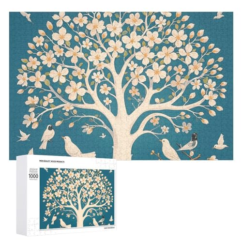 1000 PCS Jigsaw Puzzles White Tree of Life Puzzles Personalized Puzzle for Adults Wooden Puzzle Custom Puzzles from Photos Picture Puzzle Classic Jigsaw Puzzle for Wedding Birthday Valentine's Day von GHZWACKJ