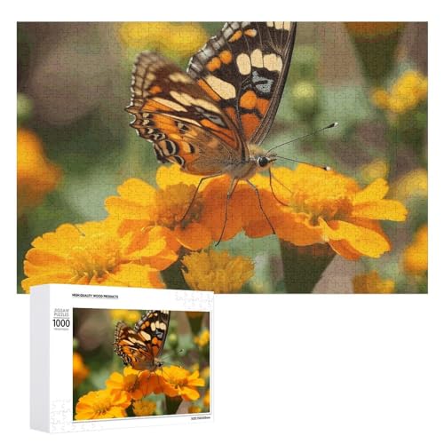 1000 PCS Puzzles Blume Schmetterling Puzzles Personalisiertes Puzzle für Erwachsene Holzpuzzle Benutzerdefinierte Puzzles aus Fotos Bilderpuzzle Klassisches Puzzle für Hochzeit Geburtstag Valentinstag von GHZWACKJ