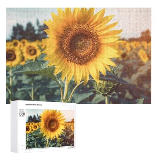 1000 PCS Puzzles Schöne Sonnenblume Puzzles Personalisiertes Puzzle für Erwachsene Holzpuzzle Benutzerdefinierte Puzzles aus Fotos Bilderpuzzle Klassisches Puzzle für Hochzeit Geburtstag Valentinstag von GHZWACKJ