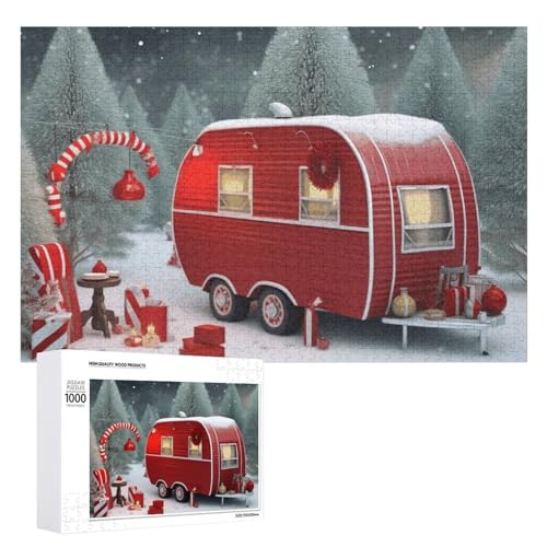 1000 PCS Puzzles Weihnachten Red Camper Puzzles Personalisiertes Puzzle für Erwachsene Holzpuzzle Benutzerdefinierte Puzzles aus Fotos Bilderpuzzle Klassisches Puzzle für Hochzeit Geburtstag von GHZWACKJ