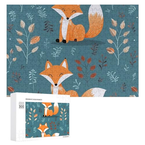 300 PCS Jigsaw Puzzles Cartoon Fox Pattern Puzzles Personalized Puzzle for Adults Wooden Puzzle Custom Puzzles from Photos Picture Puzzle Classic Jigsaw Puzzle for Wedding Birthday Valentine's Day von GHZWACKJ