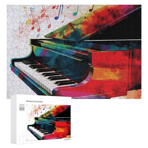 300 PCS Jigsaw Puzzles Colorful Piano Keyboard Music Puzzles Personalized Puzzle for Adults Wooden Puzzle Custom Puzzles from Photos Picture Puzzle Classic Jigsaw Puzzle for Wedding Birthday Valentin von GHZWACKJ