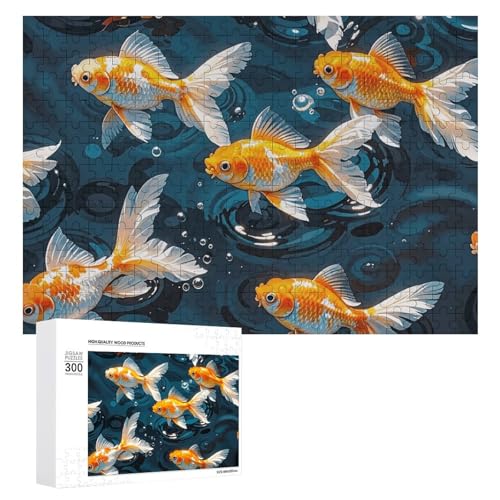 300 PCS Jigsaw Puzzles Fish in Water Puzzles Personalized Puzzle for Adults Wooden Puzzle Custom Puzzles from Photos Picture Puzzle Classic Jigsaw Puzzle for Wedding Birthday Valentine's Day von GHZWACKJ