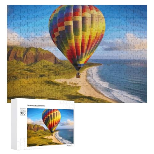 300 PCS Jigsaw Puzzles Hawaii Hot Air Balloon Puzzles Personalized Puzzle for Adults Wooden Puzzle Custom Puzzles from Photos Picture Puzzle Classic Jigsaw Puzzle for Wedding Birthday Valentine's Day von GHZWACKJ