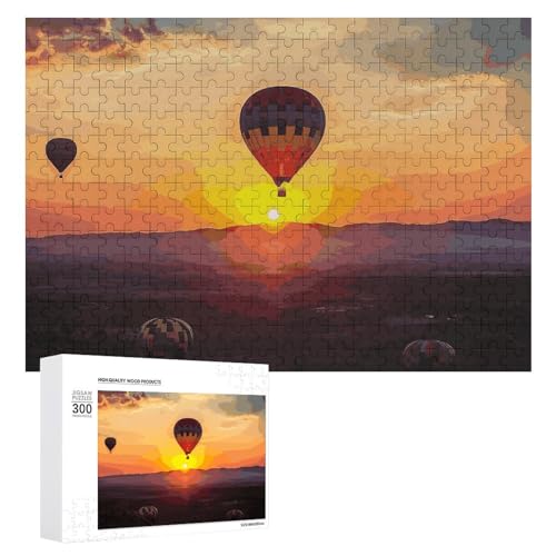 300 PCS Jigsaw Puzzles Hot Air Balloon Sunset Puzzles Personalized Puzzle for Adults Wooden Puzzle Custom Puzzles from Photos Picture Puzzle Classic Jigsaw Puzzle for Wedding Birthday Valentine's Day von GHZWACKJ