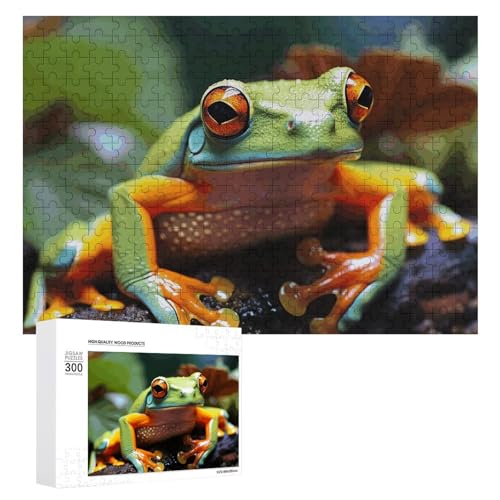 300 PCS Jigsaw Puzzles Lovely Tree Frogs Puzzles Personalized Puzzle for Adults Wooden Puzzle Custom Puzzles from Photos Picture Puzzle Classic Jigsaw Puzzle for Wedding Birthday Valentine's Day von GHZWACKJ