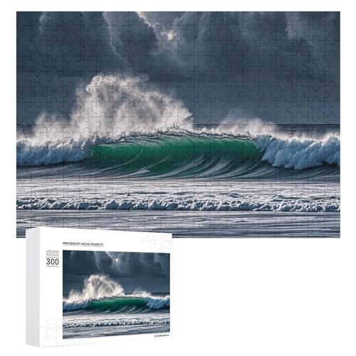 300 PCS Jigsaw Puzzles Sea Wave Puzzles Personalized Puzzle for Adults Wooden Puzzle Custom Puzzles from Photos Picture Puzzle Classic Jigsaw Puzzle for Wedding Birthday Valentine's Day von GHZWACKJ