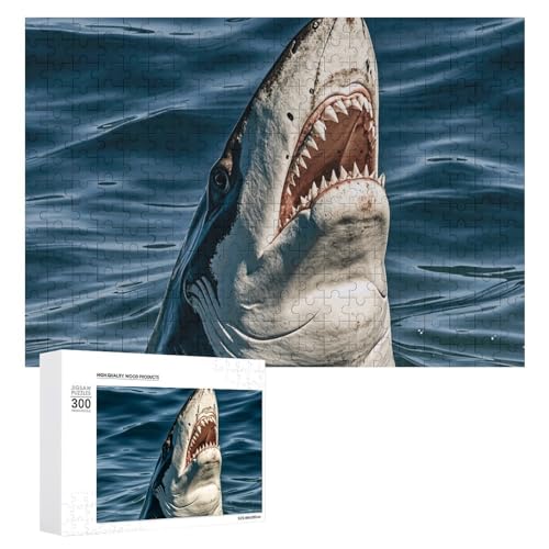 300 PCS Jigsaw Puzzles Shark Bites Puzzles Personalized Puzzle for Adults Wooden Puzzle Custom Puzzles from Photos Picture Puzzle Classic Jigsaw Puzzle for Wedding Birthday Valentine's Day von GHZWACKJ