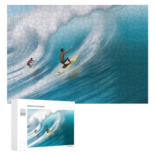 300 PCS Jigsaw Puzzles Surfing Puzzles Personalized Puzzle for Adults Wooden Puzzle Custom Puzzles from Photos Picture Puzzle Classic Jigsaw Puzzle for Wedding Birthday Valentine's Day von GHZWACKJ