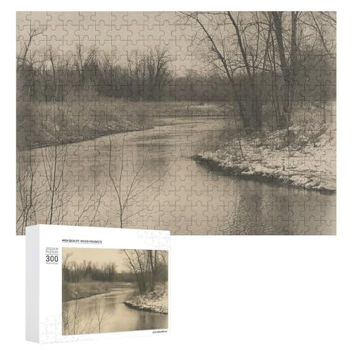 300 PCS Puzzles an Old River in Winter Puzzles Personalized Puzzle for Adults Wooden Puzzle Custom Puzzles from Photos Picture Puzzle Classic Jigsaw Puzzle for Wedding Birthday Valentine's Day von GHZWACKJ