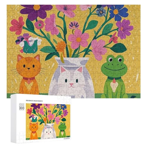 300-teiliges Puzzle, Blumen, Katzen, Hunde, Frösche, personalisiertes Puzzle für Erwachsene, Holzpuzzle, individuelle Puzzles aus Fotos, Bildpuzzle, klassisches Puzzle für Hochzeit, Geburtstag, von GHZWACKJ