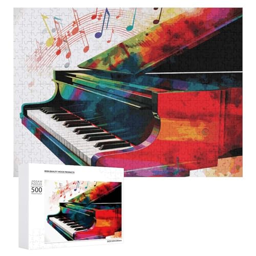 500 PCS Jigsaw Puzzles Colorful Piano Keyboard Music Puzzles Personalized Puzzle for Adults Wooden Puzzle Custom Puzzles from Photos Picture Puzzle Classic Jigsaw Puzzle for Wedding Birthday Valentin von GHZWACKJ