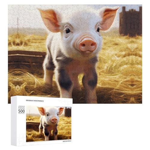 500 PCS Jigsaw Puzzles Cute Farm Animal Puzzles Personalized Puzzle for Adults Wooden Puzzle Custom Puzzles from Photos Picture Puzzle Classic Jigsaw Puzzle for Wedding Birthday Valentine's Day von GHZWACKJ