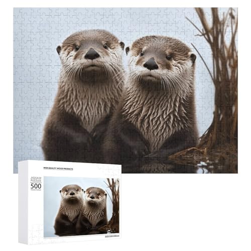 500 PCS Jigsaw Puzzles Cute Otter Puzzles Personalized Puzzle for Adults Wooden Puzzle Custom Puzzles from Photos Picture Puzzle Classic Jigsaw Puzzle for Wedding Birthday Valentine's Day von GHZWACKJ