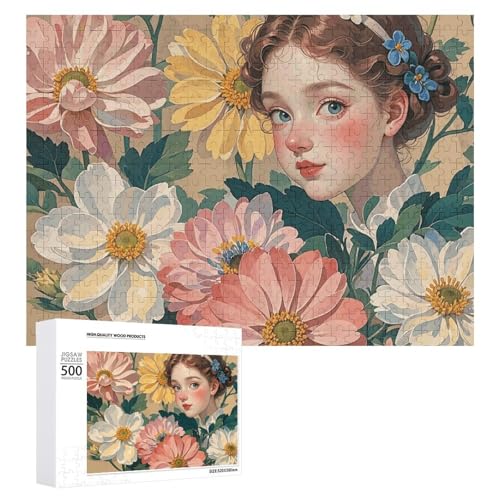 500 PCS Jigsaw Puzzles Daisy's Flowers Puzzles Personalized Puzzle for Adults Wooden Puzzle Custom Puzzles from Photos Picture Puzzle Classic Jigsaw Puzzle for Wedding Birthday Valentine's Day von GHZWACKJ