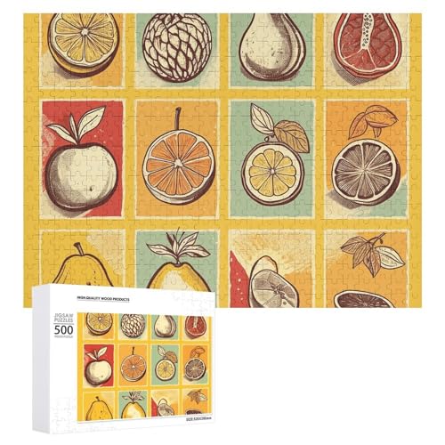 500 PCS Jigsaw Puzzles Fruit Icon Puzzles Personalized Puzzle for Adults Wooden Puzzle Custom Puzzles from Photos Picture Puzzle Classic Jigsaw Puzzle for Wedding Birthday Valentine's Day von GHZWACKJ