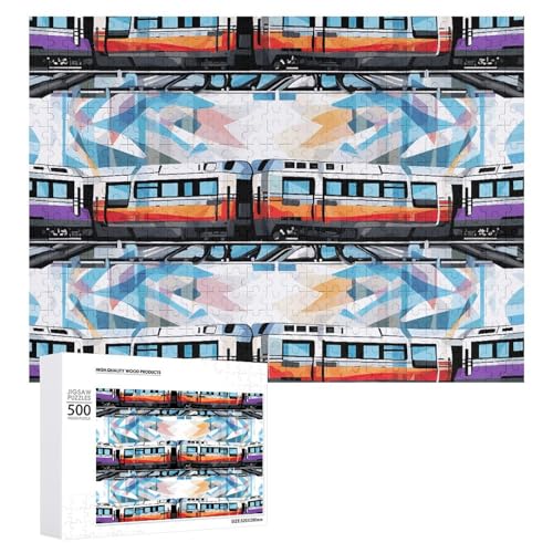 500 PCS Jigsaw Puzzles Monorail Train Puzzles Personalized Puzzle for Adults Wooden Puzzle Custom Puzzles from Photos Picture Puzzle Classic Jigsaw Puzzle for Wedding Birthday Valentine's Day von GHZWACKJ