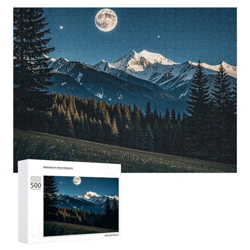 500 PCS Jigsaw Puzzles Moon and Star Night Tapestry Puzzles Personalized Puzzle for Adults Wooden Puzzle Custom Puzzles from Photos Picture Puzzle Classic Jigsaw Puzzle for Wedding Birthday Valentine von GHZWACKJ