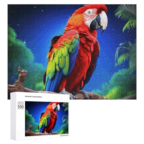 500 PCS Jigsaw Puzzles Parrot Puzzles Personalized Puzzle for Adults Wooden Puzzle Custom Puzzles from Photos Picture Puzzle Classic Jigsaw Puzzle for Wedding Birthday Valentine's Day von GHZWACKJ