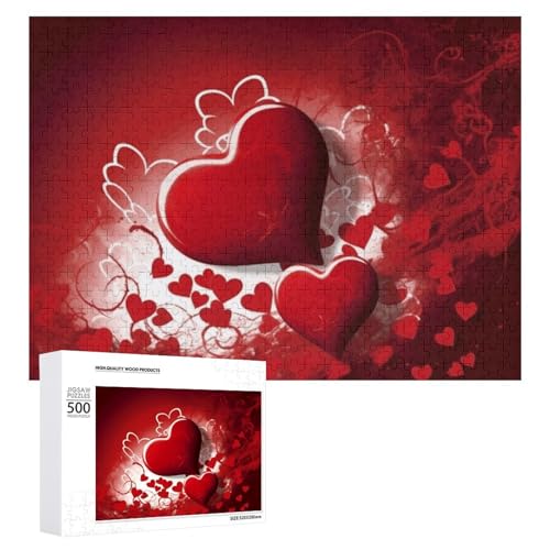 500 PCS Jigsaw Puzzles Valentine Day Puzzles Personalized Puzzle for Adults Wooden Puzzle Custom Puzzles from Photos Picture Puzzle Classic Jigsaw Puzzle for Wedding Birthday Valentine's Day von GHZWACKJ