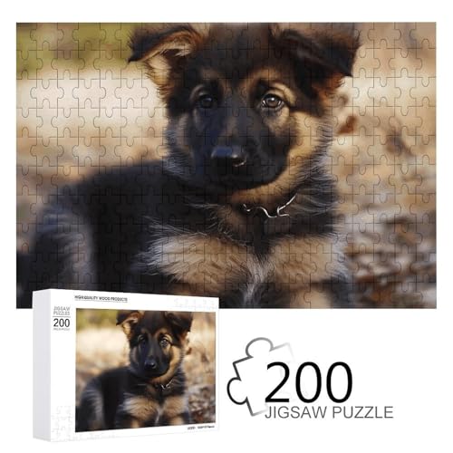 Puzzle, 200 Stück, Deutscher Schäferhund, Welpen-Puzzle, personalisiertes Puzzle für Erwachsene, Holzpuzzle, individuelle Puzzles aus Fotos, Bilderpuzzle, klassisches Puzzle für Hochzeit, Geburtstag, von GHZWACKJ