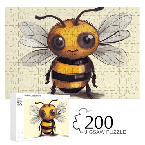 Puzzle 200 PCS Cute Bee Puzzles Personalized Puzzle for Adults Wooden Puzzle Custom Puzzles from Photos Picture Puzzle Classic Jigsaw Puzzle for Wedding Birthday Valentine's Day von GHZWACKJ