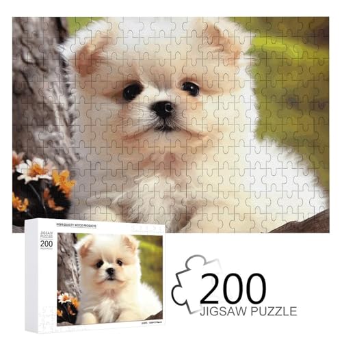 Puzzle 200 PCS Cute Dog Puzzles Personalized Puzzle for Adults Wooden Puzzle Custom Puzzles from Photos Picture Puzzle Classic Jigsaw Puzzle for Wedding Birthday Valentine's Day von GHZWACKJ