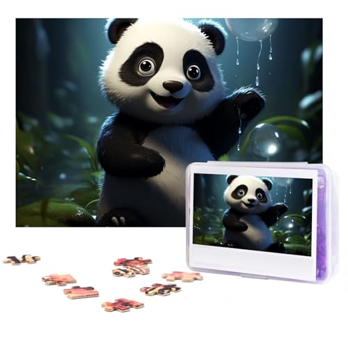 Puzzle 300 Teile 3D Panda Puzzles Personalisiertes Puzzle für Erwachsene Holzpuzzle Benutzerdefinierte Puzzles aus Fotos Bilderpuzzle Klassisches Puzzle für Hochzeit Geburtstag Valentinstag von GHZWACKJ