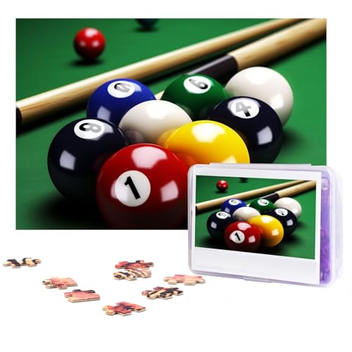 Puzzle 300 Teile Billard Puzzles Personalisiertes Puzzle für Erwachsene Holzpuzzles Benutzerdefinierte Bilderpuzzles Klassisches Puzzle für Hochzeit Geburtstag Valentinstag von GHZWACKJ