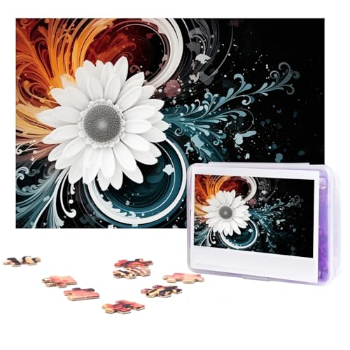 Puzzle 300 Teile Blume Wirbel Puzzles Personalisiertes Puzzle für Erwachsene Holzpuzzle Benutzerdefinierte Puzzles aus Fotos Bilderpuzzle Klassisches Puzzle für Hochzeit Geburtstag Valentinstag von GHZWACKJ