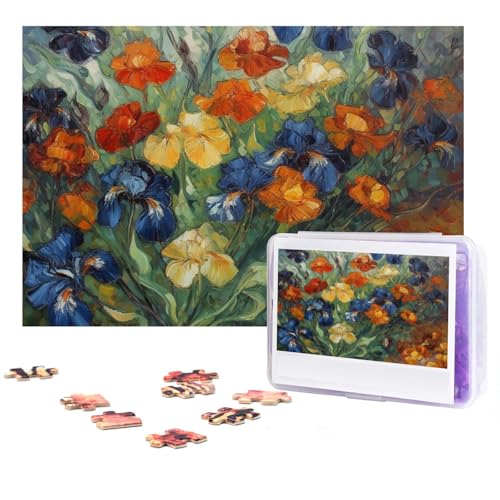 Puzzle 300 Teile Blumen Ölgemälde Puzzles Personalisiertes Puzzle für Erwachsene Holzpuzzle Benutzerdefinierte Puzzles aus Fotos Bilderpuzzle Klassisches Puzzle für Hochzeit Geburtstag Valentinstag von GHZWACKJ