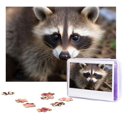 Puzzle 300 Teile Cub Raccoon Puzzles Personalisiertes Puzzle für Erwachsene Holzpuzzle Benutzerdefinierte Puzzles aus Fotos Bilderpuzzle Klassisches Puzzle für Hochzeit Geburtstag Valentinstag von GHZWACKJ