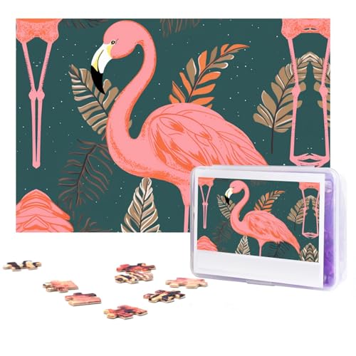 Puzzle 300 Teile Flamingo Puzzles Personalisiertes Puzzle für Erwachsene Holzpuzzle Benutzerdefinierte Puzzles aus Fotos Bilderpuzzle Klassisches Puzzle für Hochzeit Geburtstag Valentinstag von GHZWACKJ