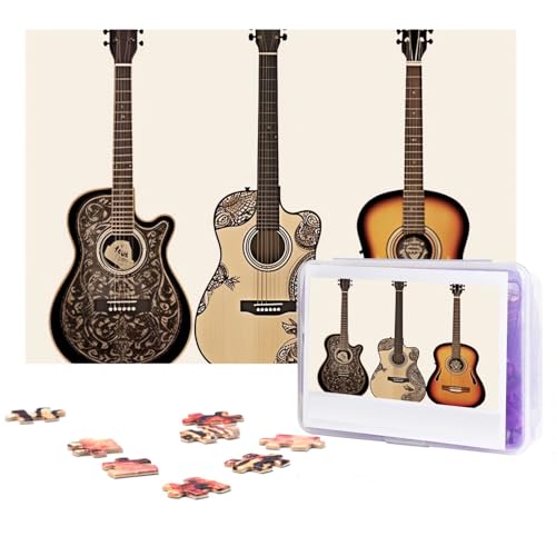 Puzzle 300 Teile Gitarre Puzzles Personalisiertes Puzzle für Erwachsene Holzpuzzle Benutzerdefinierte Puzzles aus Fotos Bilderpuzzle Klassisches Puzzle für Hochzeit Geburtstag Valentinstag von GHZWACKJ