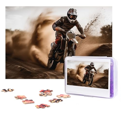 Puzzle 300 Teile Motocross Puzzles Personalisiertes Puzzle für Erwachsene Holzpuzzles Benutzerdefinierte Bilderpuzzles Klassisches Puzzle für Hochzeit Geburtstag Valentinstag von GHZWACKJ