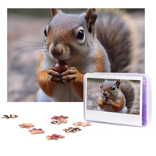 Puzzle 300 Teile Niedliche Eichhörnchen Puzzles Personalisierte Puzzle für Erwachsene Holzpuzzle Benutzerdefinierte Puzzles aus Fotos Bilderpuzzle Klassisches Puzzle für Hochzeit Geburtstag von GHZWACKJ