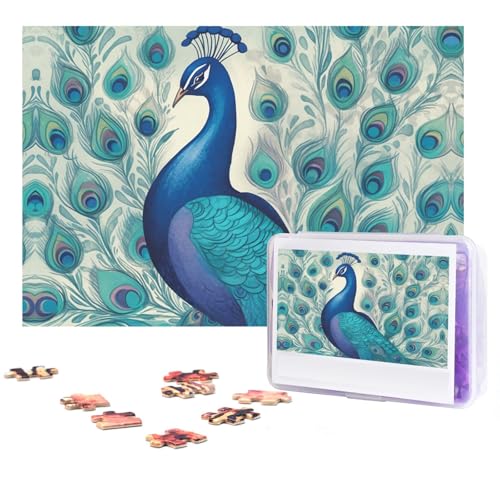 Puzzle 300 Teile Niedliche Pfau Puzzles Personalisiertes Puzzle für Erwachsene Holzpuzzle Benutzerdefinierte Puzzles aus Fotos Bilderpuzzle Klassisches Puzzle für Hochzeit Geburtstag Valentinstag von GHZWACKJ