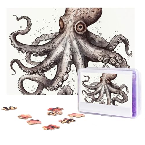 Puzzle 300 Teile Octopus Puzzles Personalisiertes Puzzle für Erwachsene Holzpuzzle Benutzerdefinierte Puzzles aus Fotos Bilderpuzzle Klassisches Puzzle für Hochzeit Geburtstag Valentinstag von GHZWACKJ