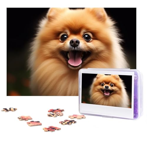 Puzzle 300 Teile Pomeranian Puzzles Personalisiertes Puzzle für Erwachsene Holzpuzzle Benutzerdefinierte Puzzles aus Fotos Klassisches Puzzle für Hochzeit Geburtstag Valentinstag von GHZWACKJ