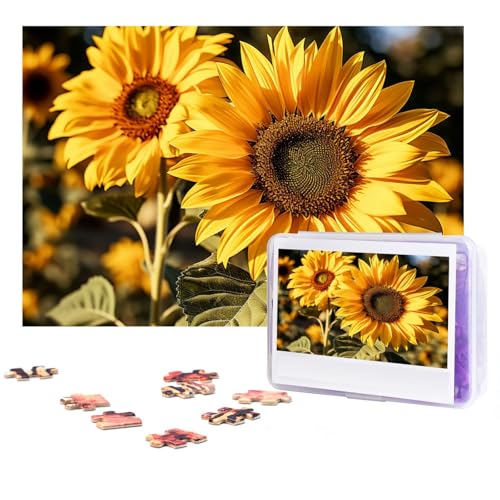 Puzzle 300 Teile Schöne Sonnenblume Puzzles Personalisiertes Puzzle für Erwachsene Holzpuzzle Benutzerdefinierte Puzzles aus Fotos Bilderpuzzle Klassisches Puzzle für Hochzeit Geburtstag Valentinstag von GHZWACKJ