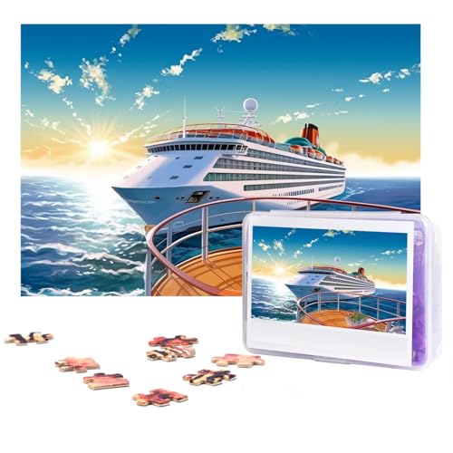 Puzzle 300 Teile Sommer Sea Cruise Puzzles Personalisiertes Puzzle für Erwachsene Holzpuzzles Benutzerdefinierte Bilderpuzzles Klassisches Puzzle für Hochzeit Geburtstag Valentinstag von GHZWACKJ