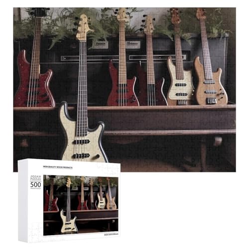 Puzzle für Gitarre, Bass, Musik, Musikinstrumente, Puzzle, personalisiertes Puzzle für Erwachsene, Holzpuzzle, individuelle Puzzles aus Fotos, Bildpuzzle, klassisches Puzzle für Hochzeit, Geburtstag, von GHZWACKJ