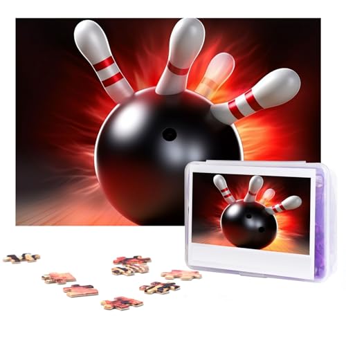 Puzzles 300 Teile Bowlingball Puzzles Personalisiertes Puzzle für Erwachsene Holzpuzzle Benutzerdefinierte Puzzles aus Fotos Klassisches Puzzle für Hochzeit Geburtstag Valentinstag von GHZWACKJ