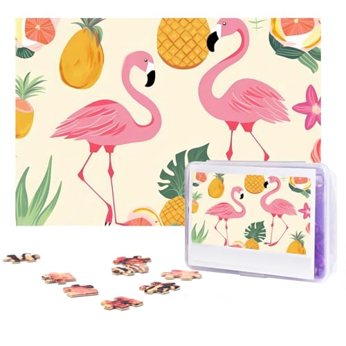 Puzzles 300 Teile Flamingos und Ananas Puzzles Personalisiertes Puzzle für Erwachsene Holzpuzzle Benutzerdefinierte Puzzles aus Fotos Klassisches Puzzle für Hochzeit Geburtstag Valentinstag von GHZWACKJ