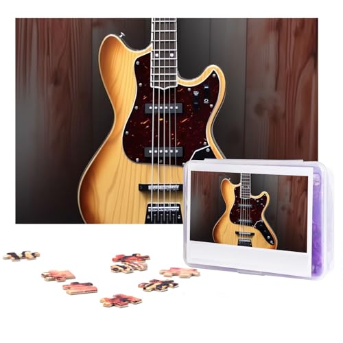 Puzzles 300 Teile Gitarre Musikinstrument Puzzles Personalisiertes Puzzle für Erwachsene Holzpuzzle Benutzerdefinierte Puzzles aus Fotos Klassisches Puzzle für Hochzeit Geburtstag Valentinstag von GHZWACKJ