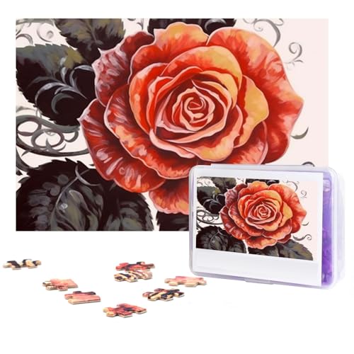 Puzzles 300 Teile Rose Puzzles Personalisierte Puzzle für Erwachsene Holzpuzzle Benutzerdefinierte Puzzles aus Fotos Bilderpuzzle Klassisches Puzzle für Hochzeit Geburtstag Valentinstag von GHZWACKJ