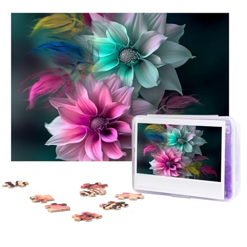 Puzzles 300 Teile Schöne Blumen Puzzles Personalisierte Puzzle für Erwachsene Holzpuzzle Benutzerdefinierte Puzzles aus Fotos Bilderpuzzle Klassisches Puzzle für Hochzeit Geburtstag Valentinstag von GHZWACKJ