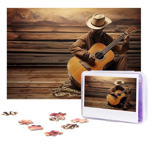 Puzzles 300 Teile Western-Musik-Puzzles Personalisiertes Puzzle für Erwachsene Holzpuzzles Benutzerdefinierte Bilderpuzzles Klassisches Puzzle für Hochzeit Geburtstag Valentinstag von GHZWACKJ