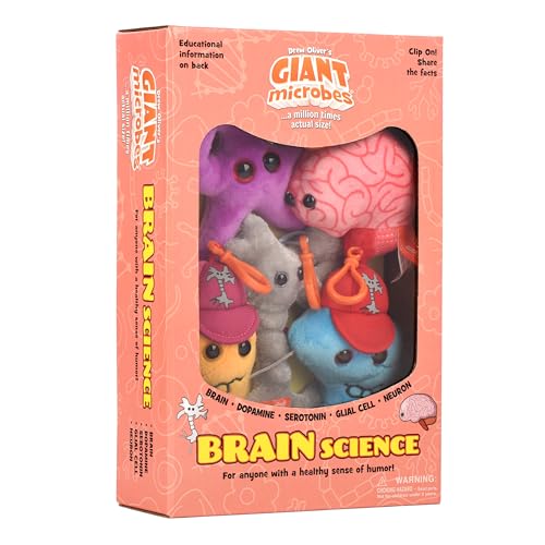 GIANTmicrobes Gehirnwissenschaft Themed Geschenkbox Lernen Sie mehr über Neurowissenschaften mit diesem 5-teiligen Box-Set aus Plüsch-Schlüsselanhängern, pädagogisches Ge von GIANTmicrobes